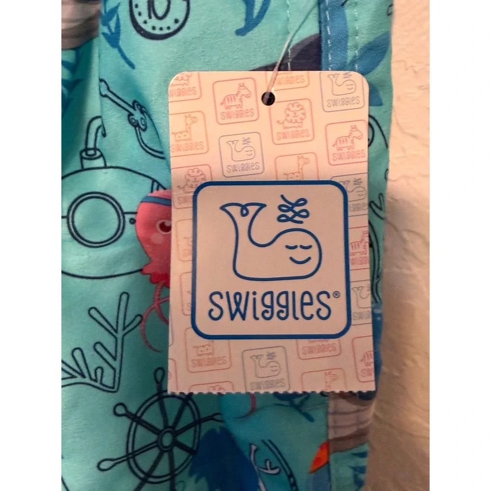 Swiggles Toddler Boys Blue Sea Creature Whale Shark Swim Trunks Size 2T NWT